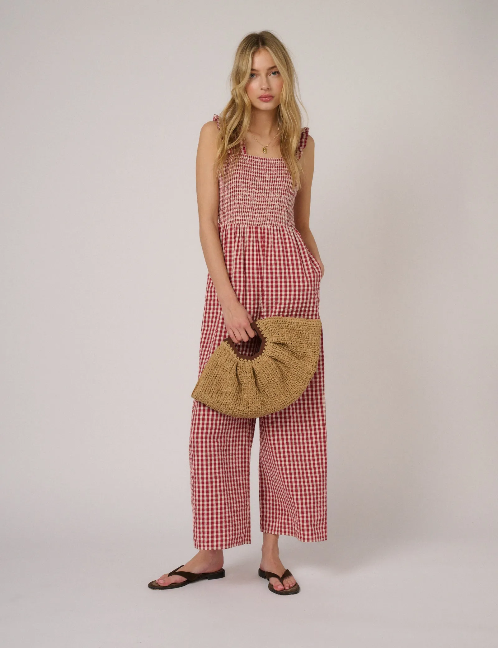 Red Gingham Maya Jumpsuit sold by Nobody's Child product image thumbnail 3