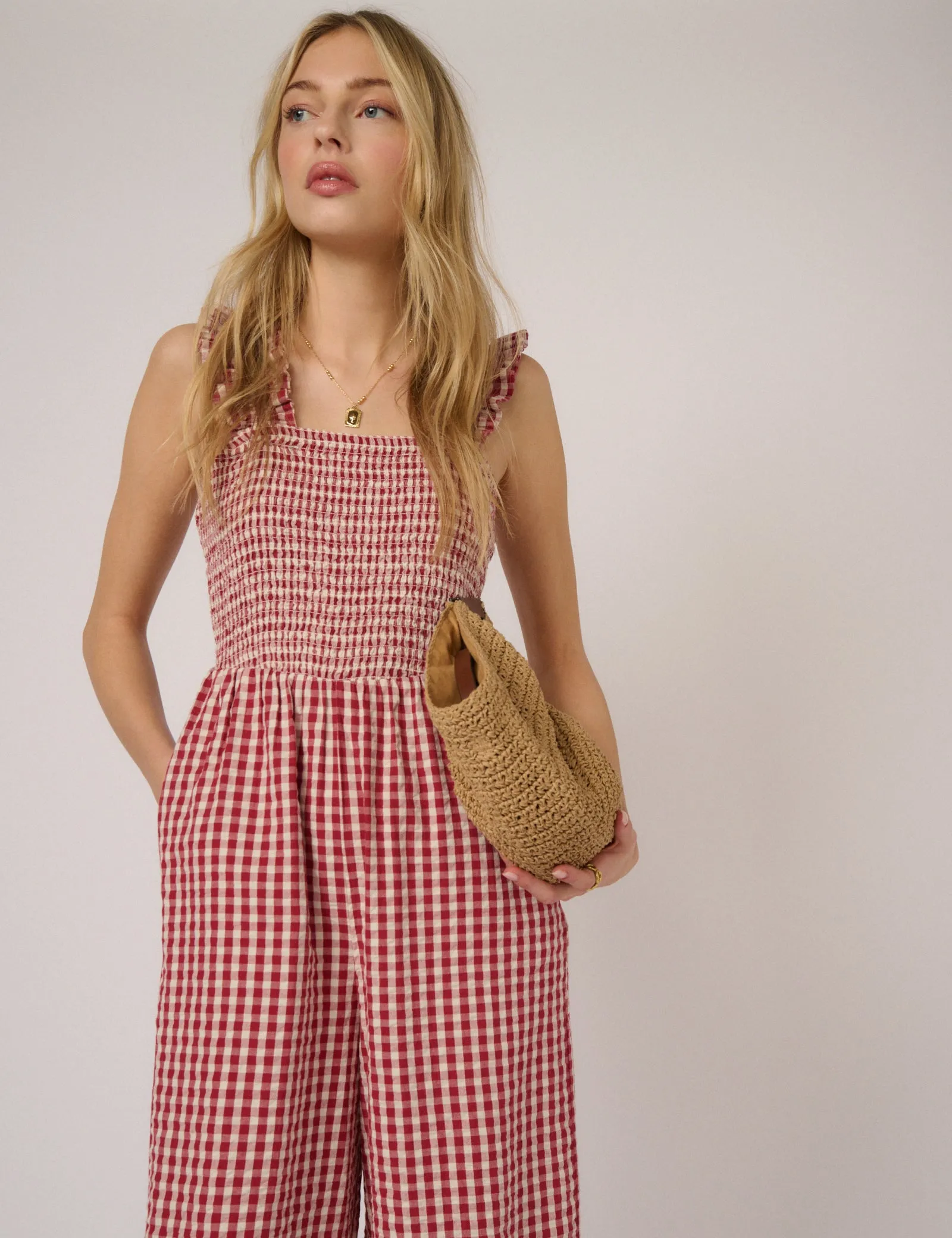 Red Gingham Maya Jumpsuit sold by Nobody's Child product image thumbnail 2