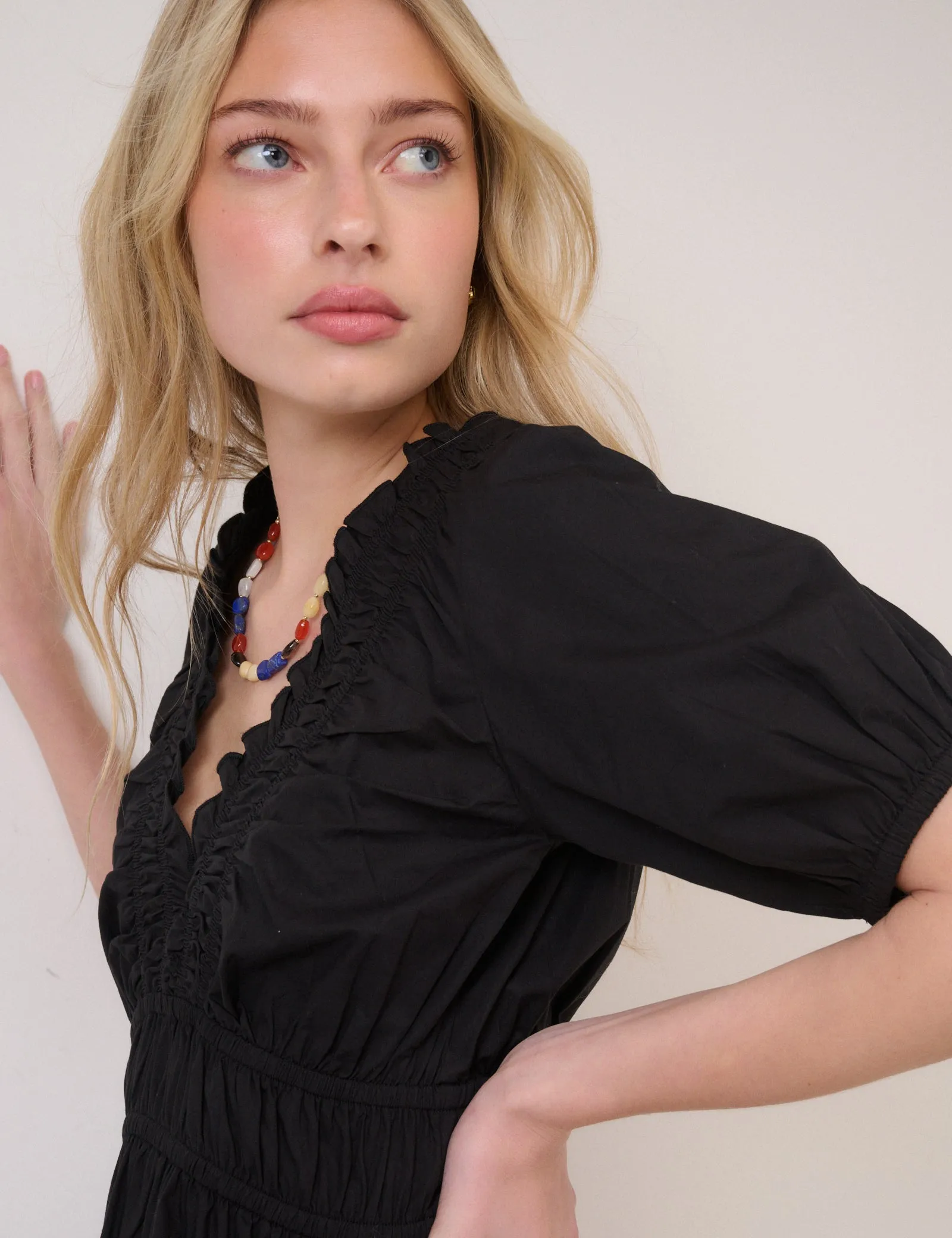 Black Puff Sleeve Madison Mini Dress sold by Nobody's Child product image thumbnail 4