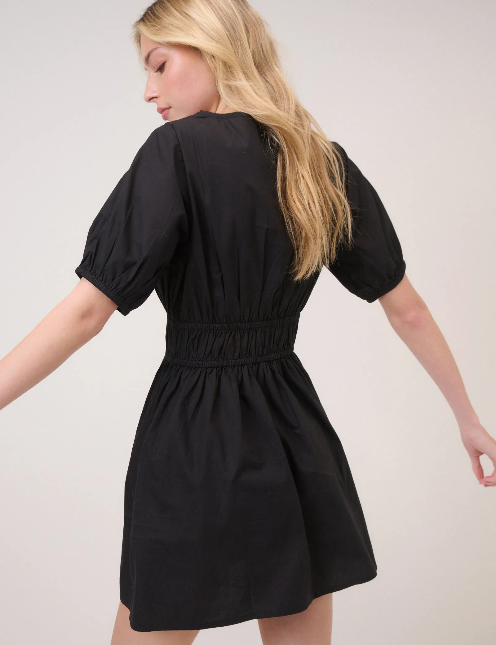 Black Puff Sleeve Madison Mini Dress sold by Nobody's Child product image thumbnail 5