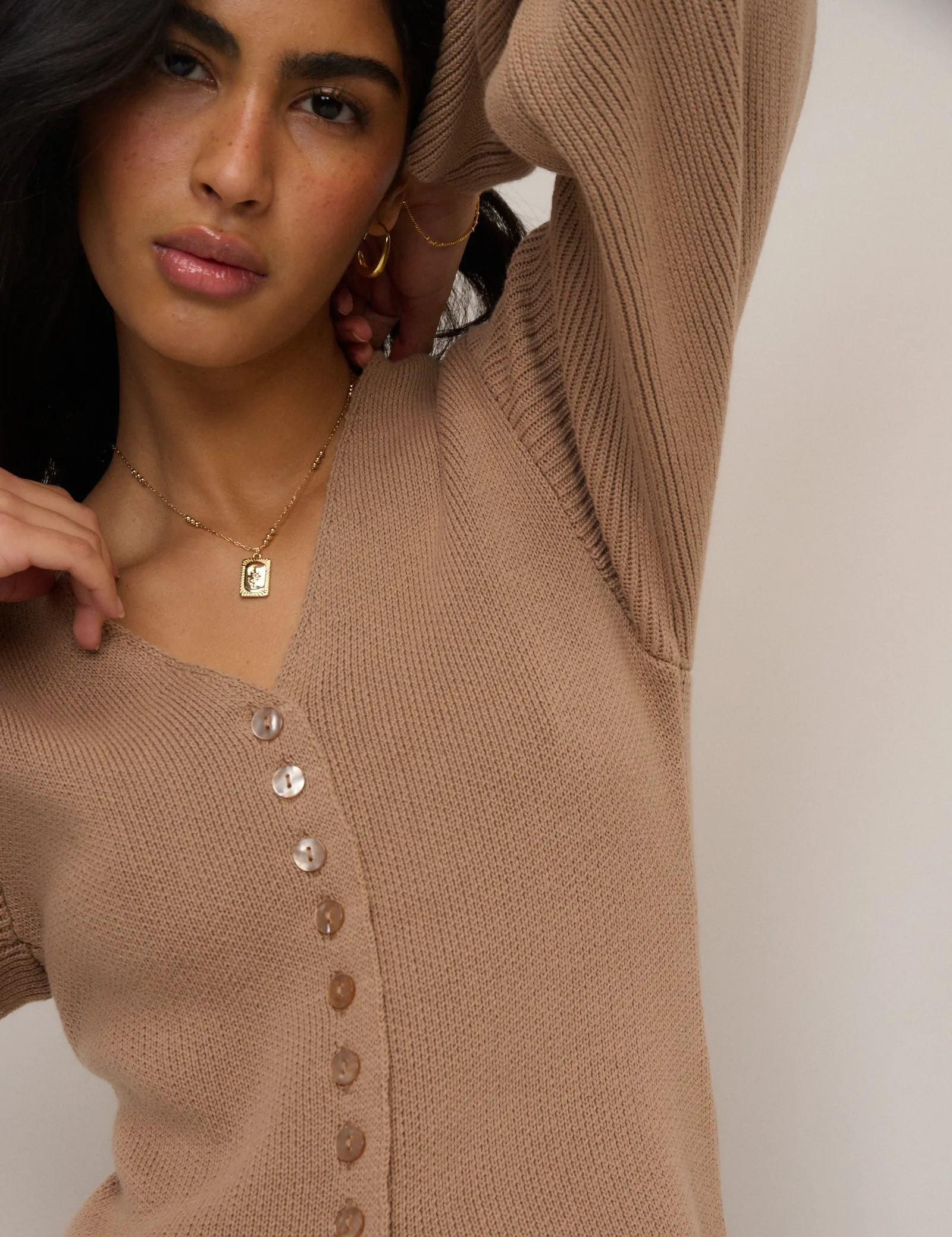 Light Brown Longline Cardigan sold by Nobody's Child product image thumbnail 2