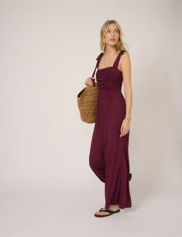 Purple Square Neck Hattie Jumpsuit sold by Nobody's Child