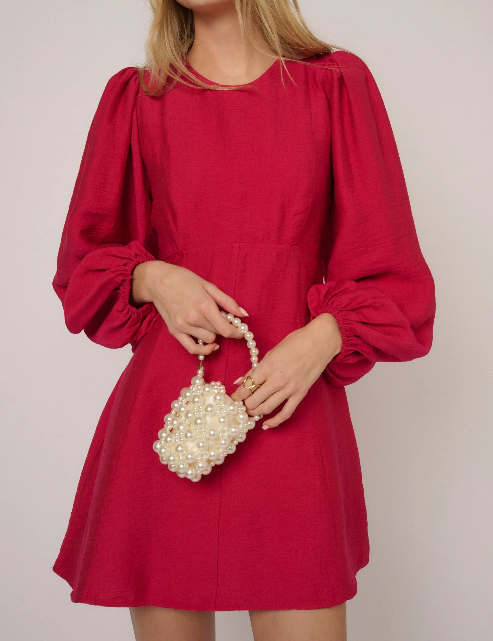 Pink Balloon Sleeve Nicki Mini Dress sold by Nobody's Child product image thumbnail 5