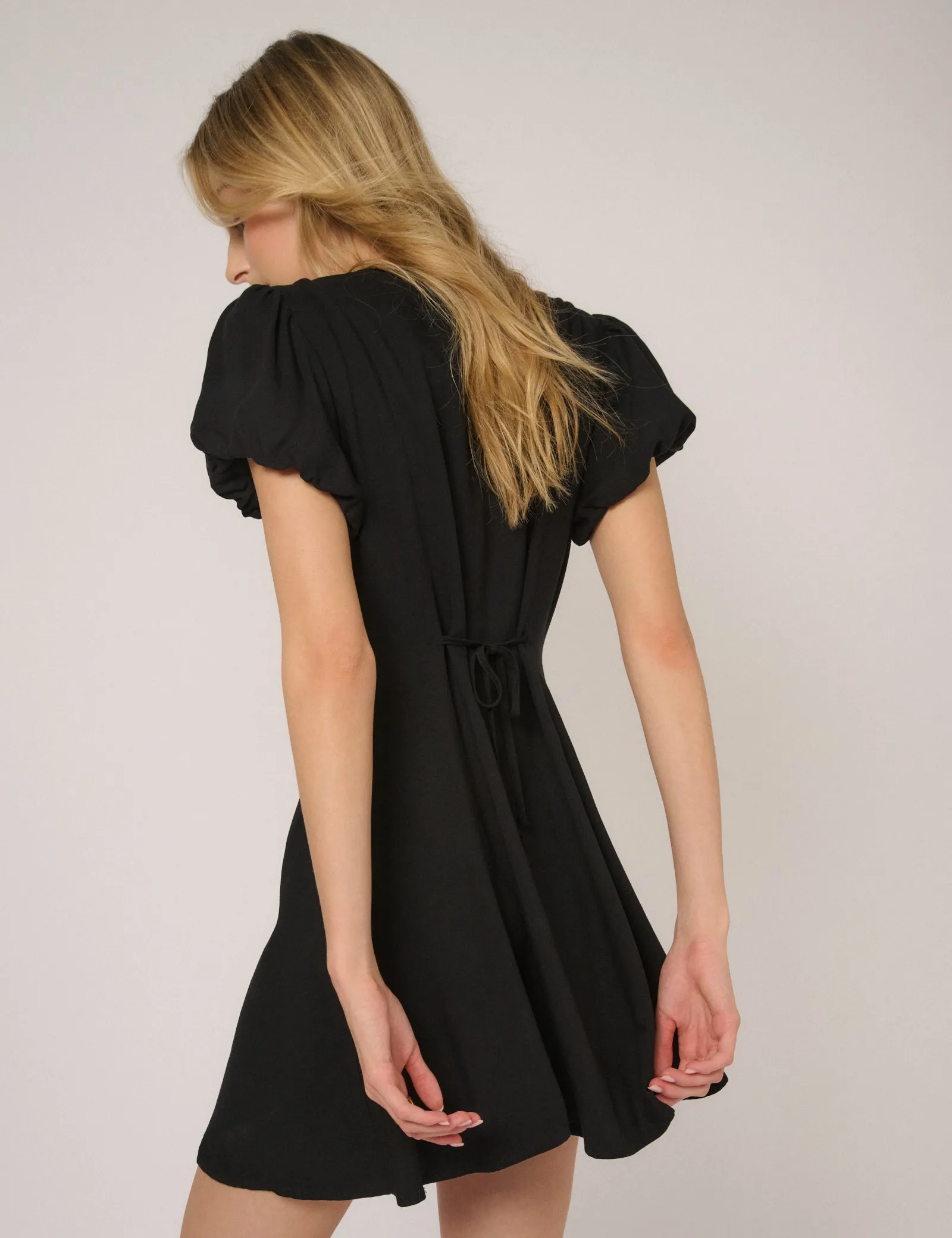 Black Puff Sleeve Tilla Mini Dress sold by Nobody's Child product image thumbnail 5