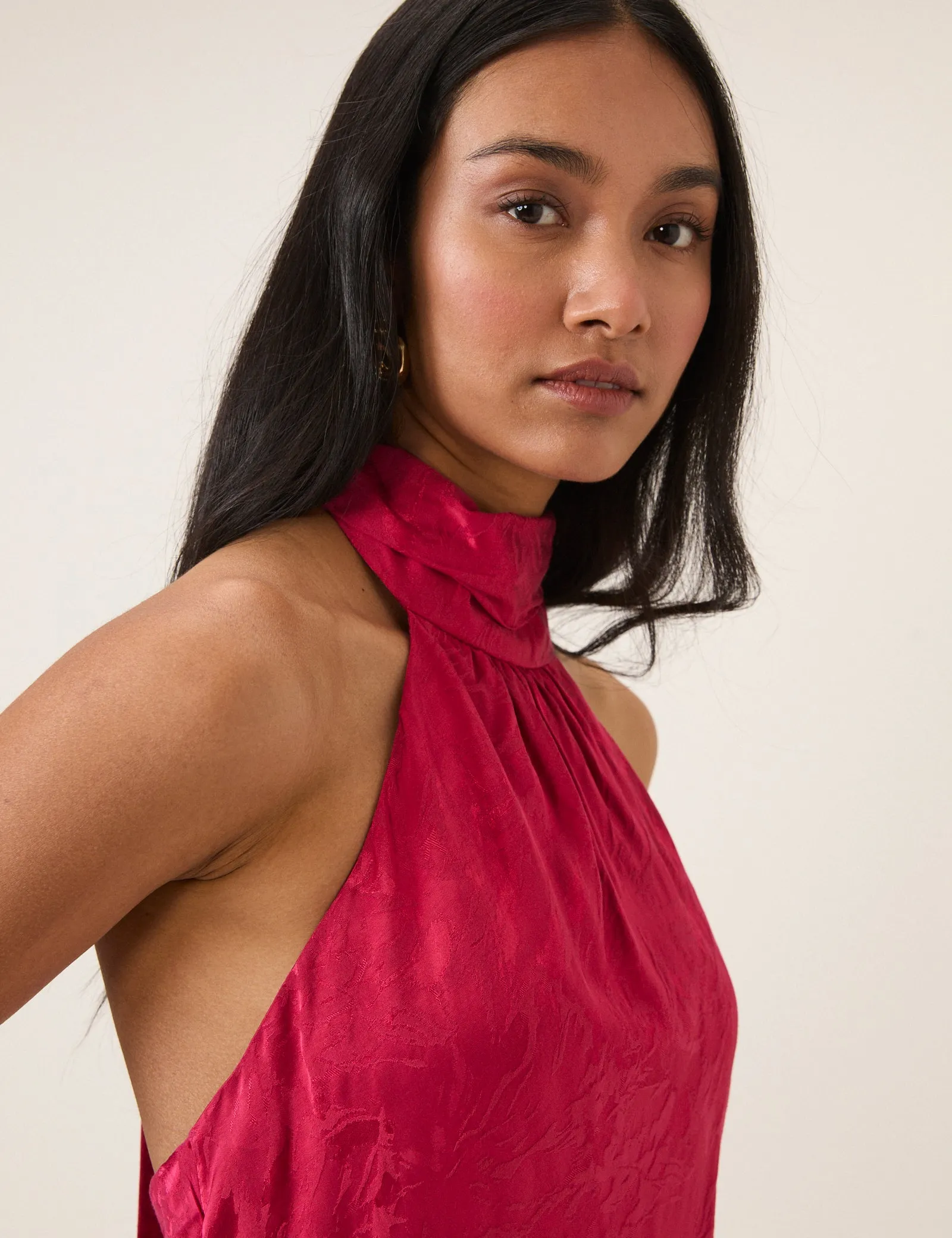 Pink Floral Jacquard Fifi Midi Dress sold by Nobody's Child product image thumbnail 3