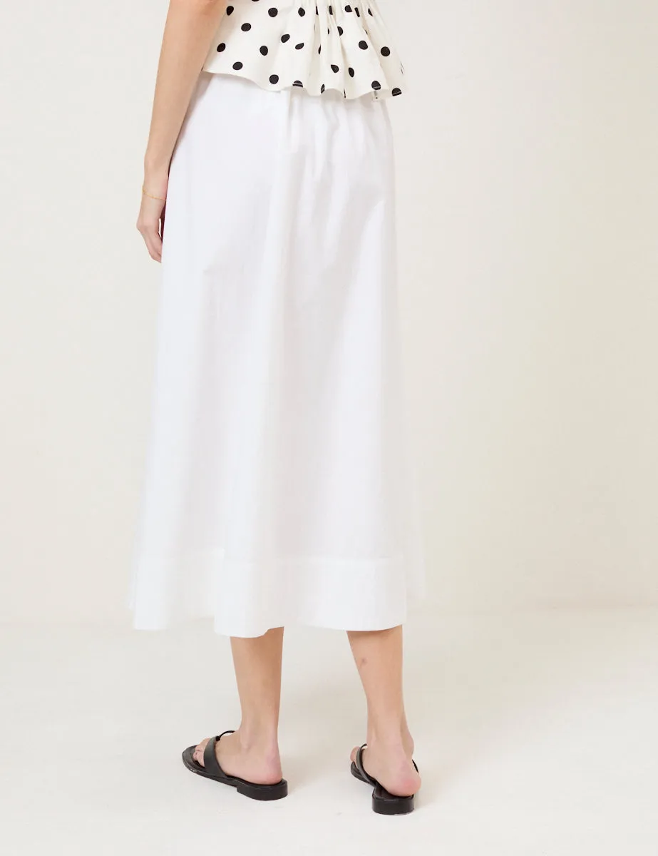 White Poplin Midi Skirt sold by Nobody's Child product image thumbnail 4