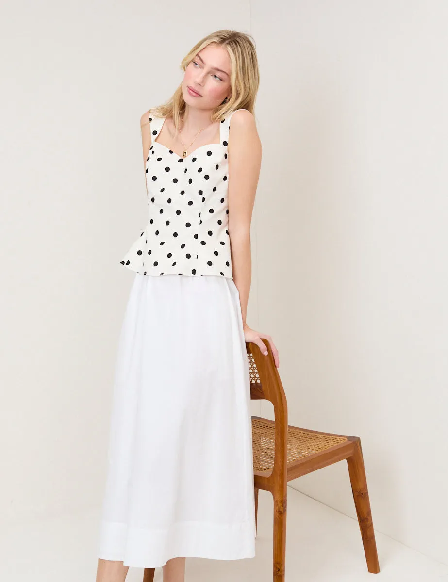 White Poplin Midi Skirt sold by Nobody's Child product image thumbnail 5