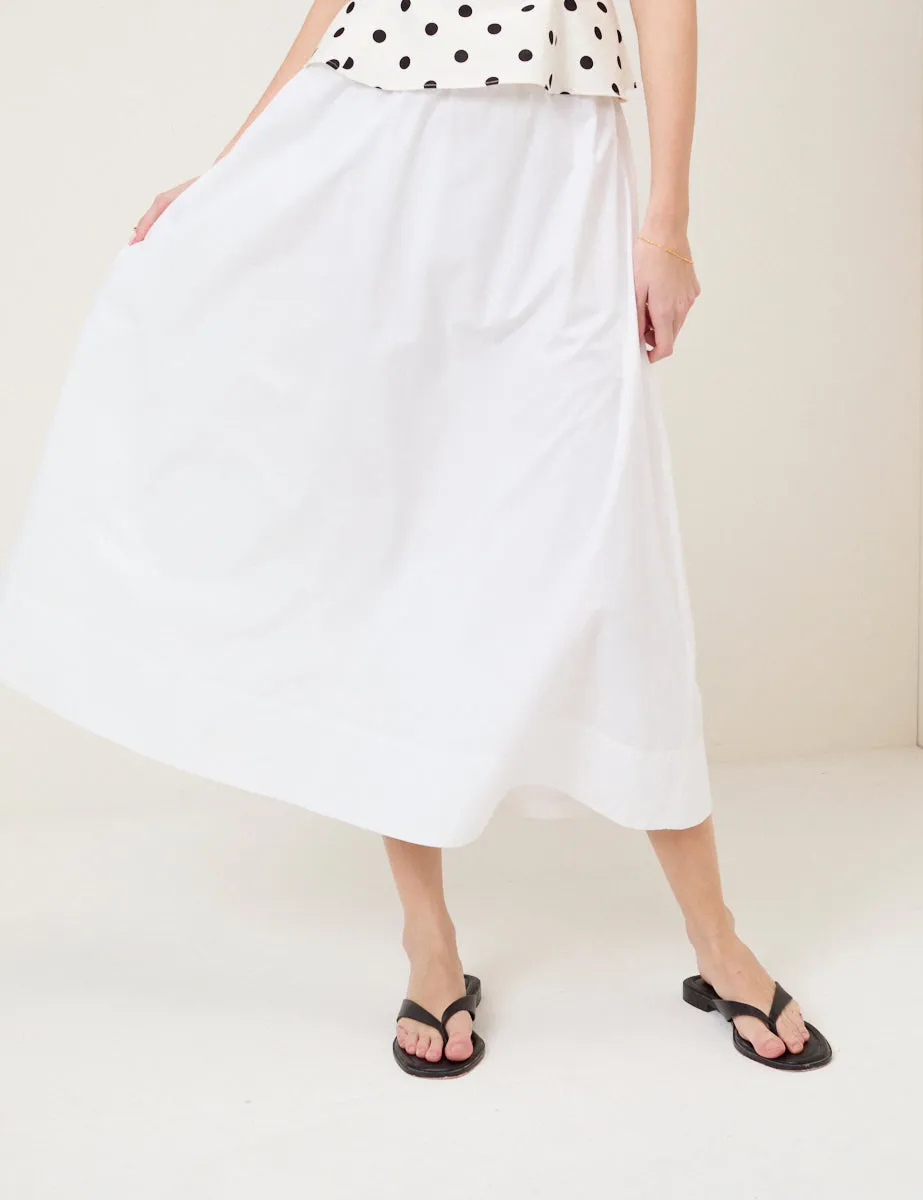 White Poplin Midi Skirt sold by Nobody's Child product image thumbnail 2