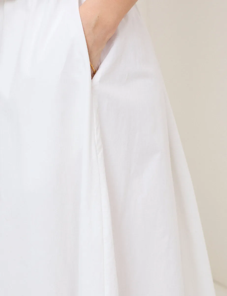 White Poplin Midi Skirt sold by Nobody's Child product image thumbnail 3