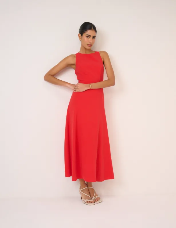 Red Reign Midi Dress sold by Nobody's Child