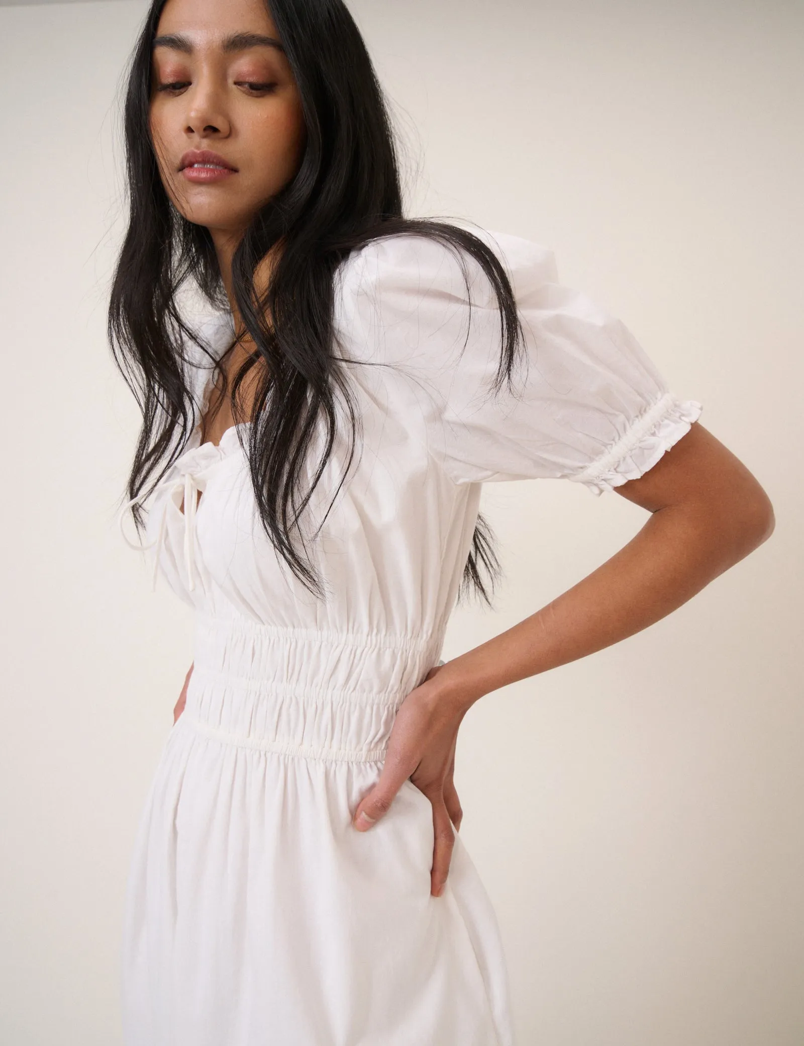 White Collared Orla Midi Dress sold by Nobody's Child product image thumbnail 2