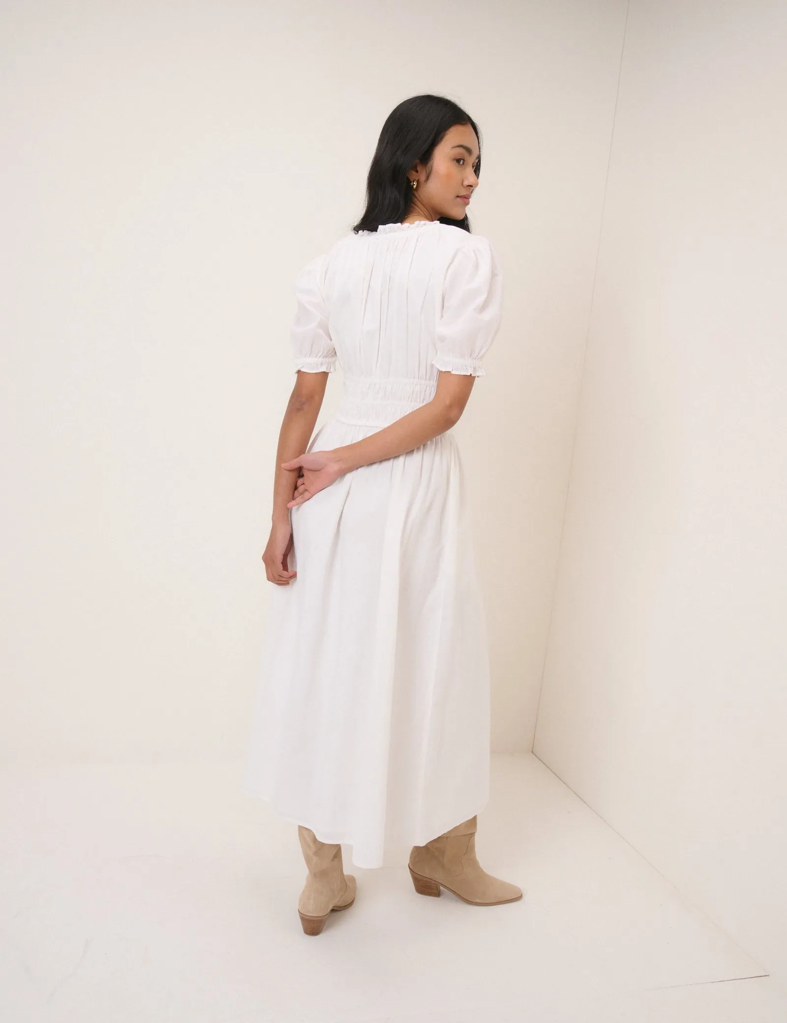 White Collared Orla Midi Dress sold by Nobody's Child product image thumbnail 5