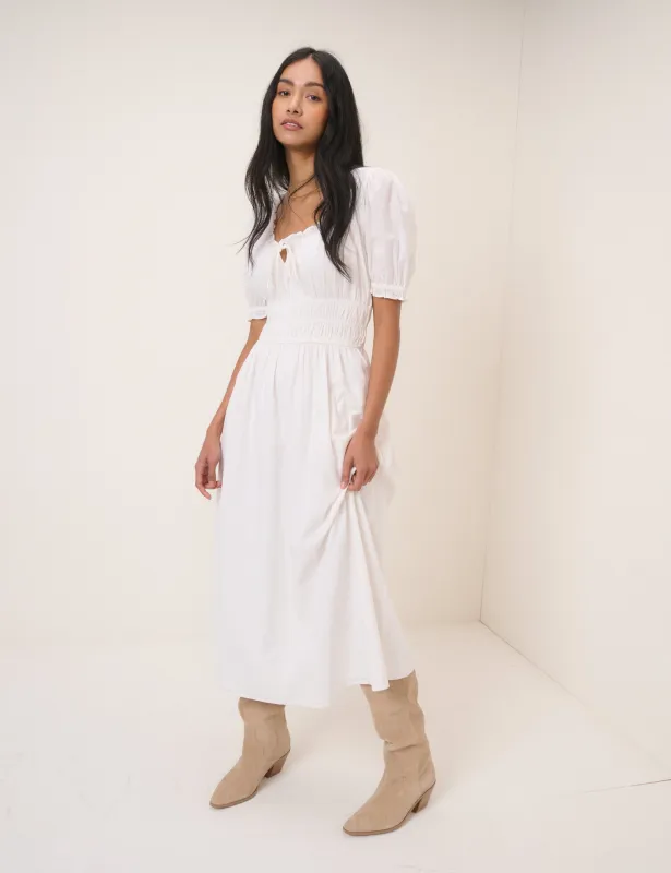 White Collared Orla Midi Dress sold by Nobody's Child