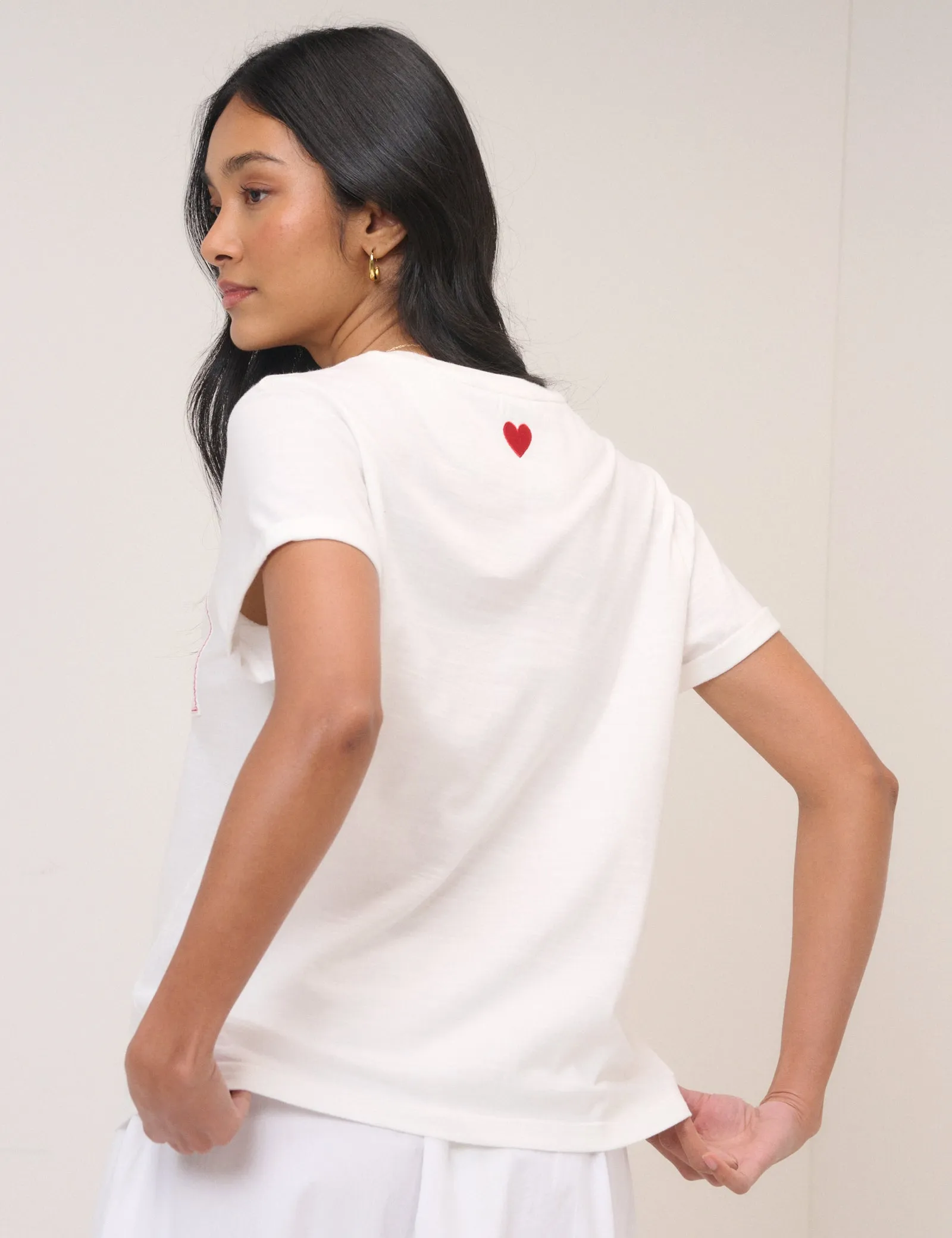 White Embroidered Pocket T-Shirt sold by Nobody's Child product image thumbnail 5