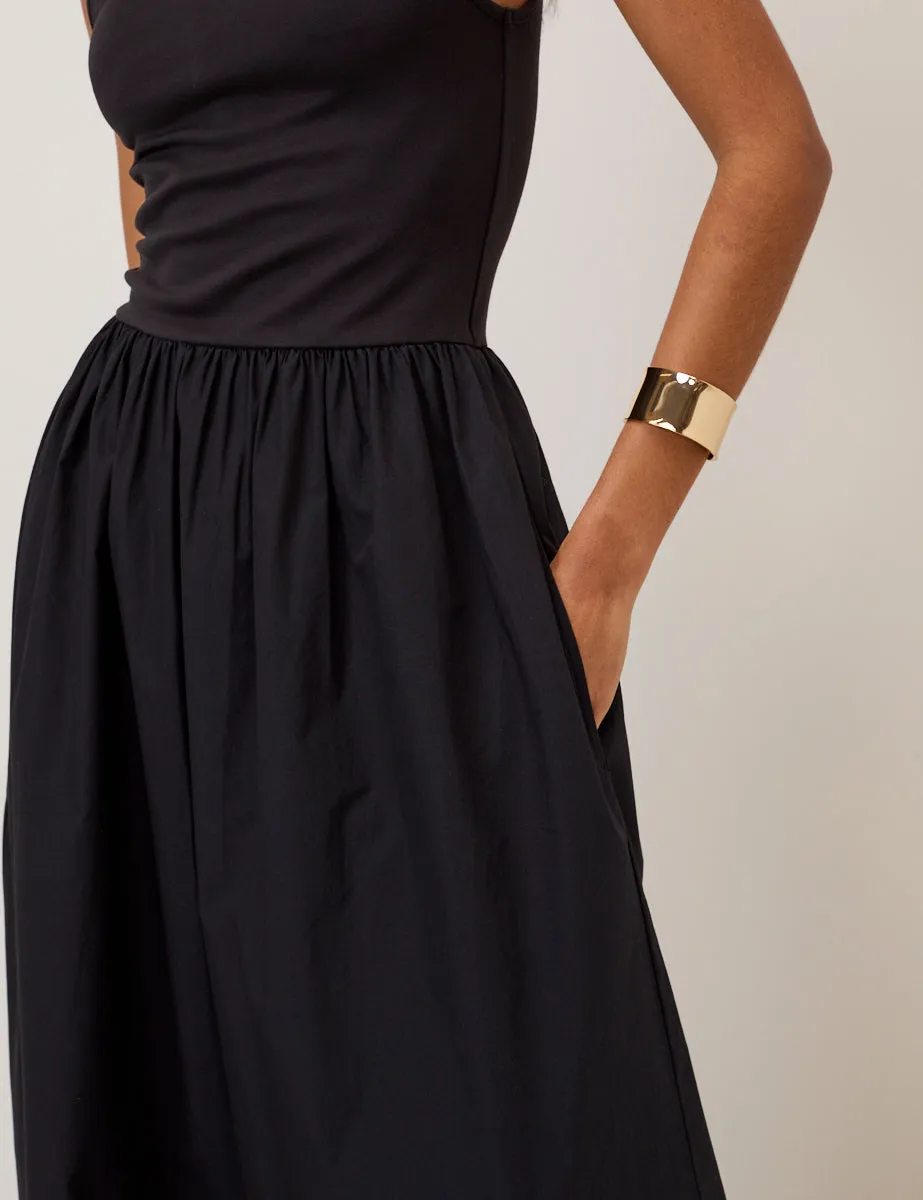 Black Sleeveless Drop Waist Vera Midi Dress sold by Nobody's Child product image thumbnail 3