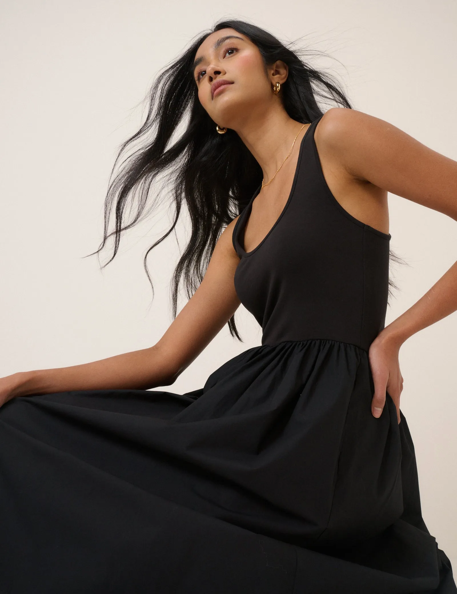 Black Racer Back Lexie Midi Dress sold by Nobody's Child product image thumbnail 2