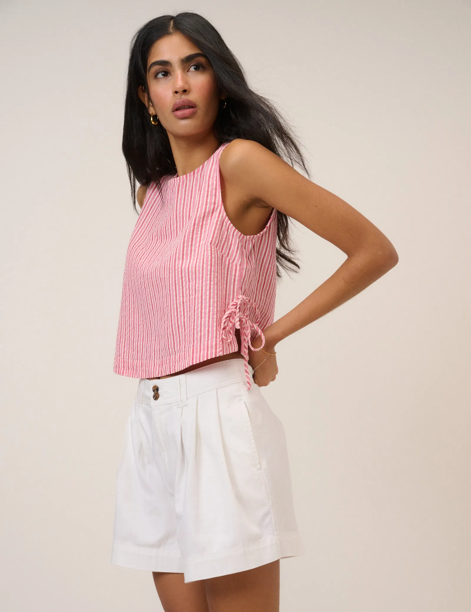 Pink Pinstripe Swing Top sold by Nobody's Child product image thumbnail 2