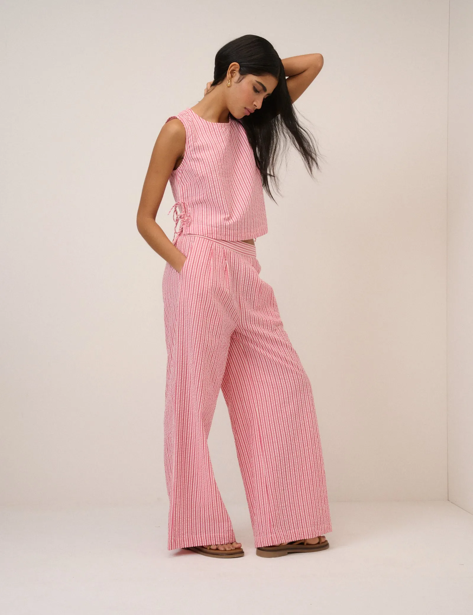 Pink Pinstripe Swing Top sold by Nobody's Child product image thumbnail 4