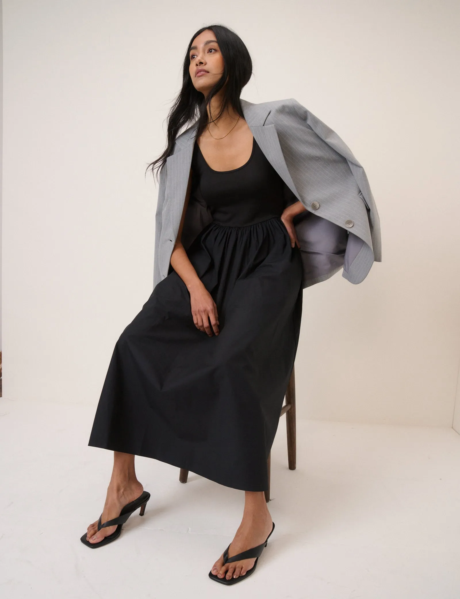 Black Sleeveless Colorado Midi Dress sold by Nobody's Child product image thumbnail 3