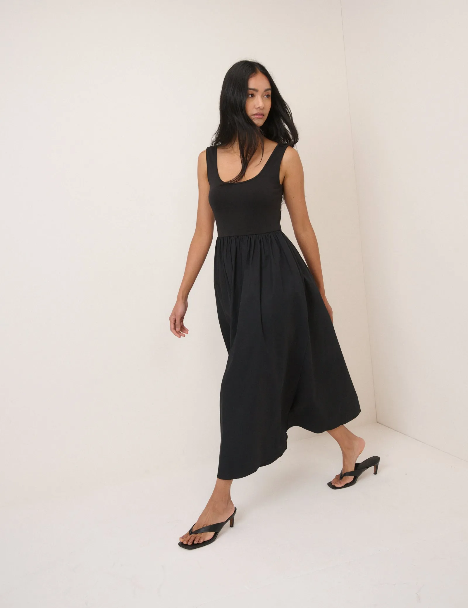 Black Sleeveless Colorado Midi Dress sold by Nobody's Child product image thumbnail 4