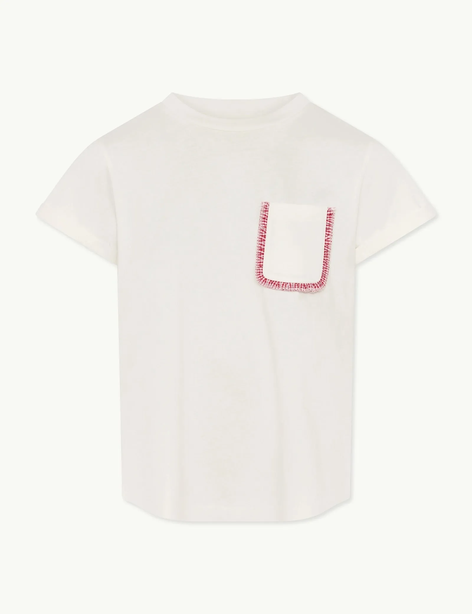 White Embroidered Pocket T-Shirt sold by Nobody's Child
