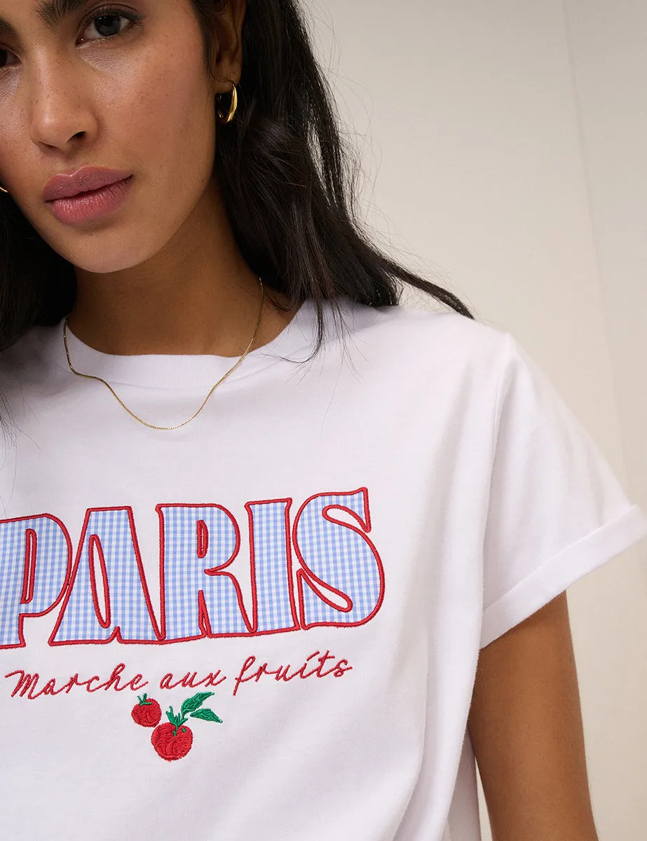 White Paris Graphic T-Shirt sold by Nobody's Child product image thumbnail 2