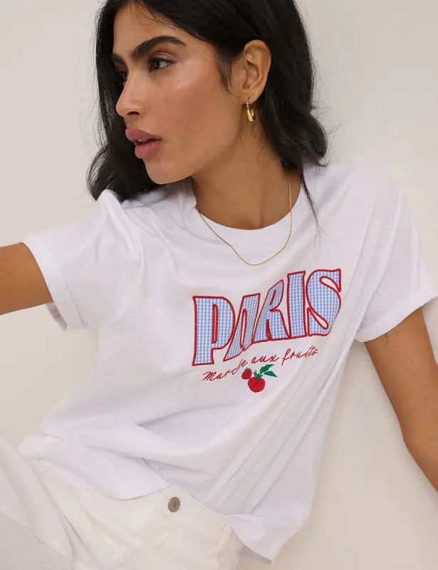 White Paris Graphic T-Shirt sold by Nobody's Child