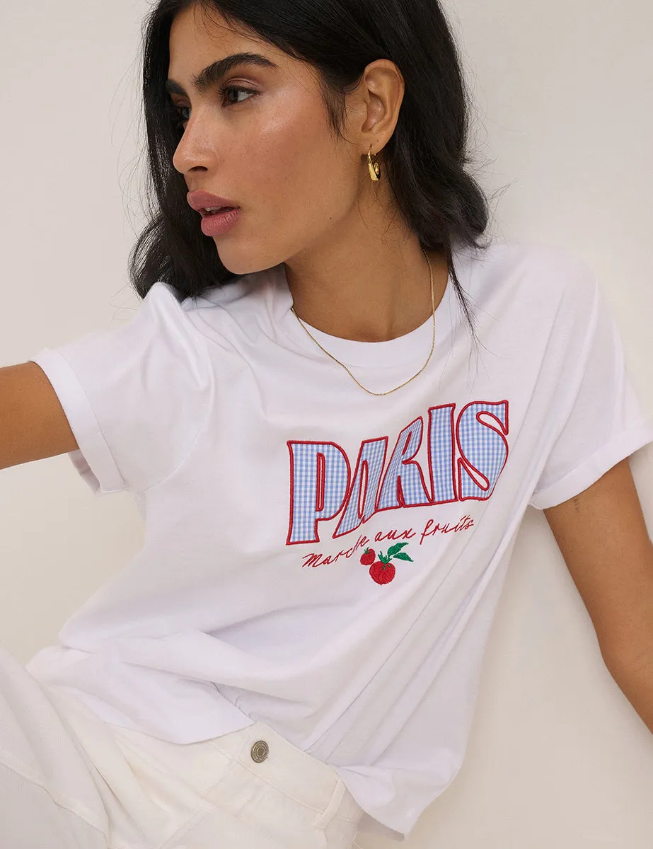 White Paris Graphic T-Shirt sold by Nobody's Child