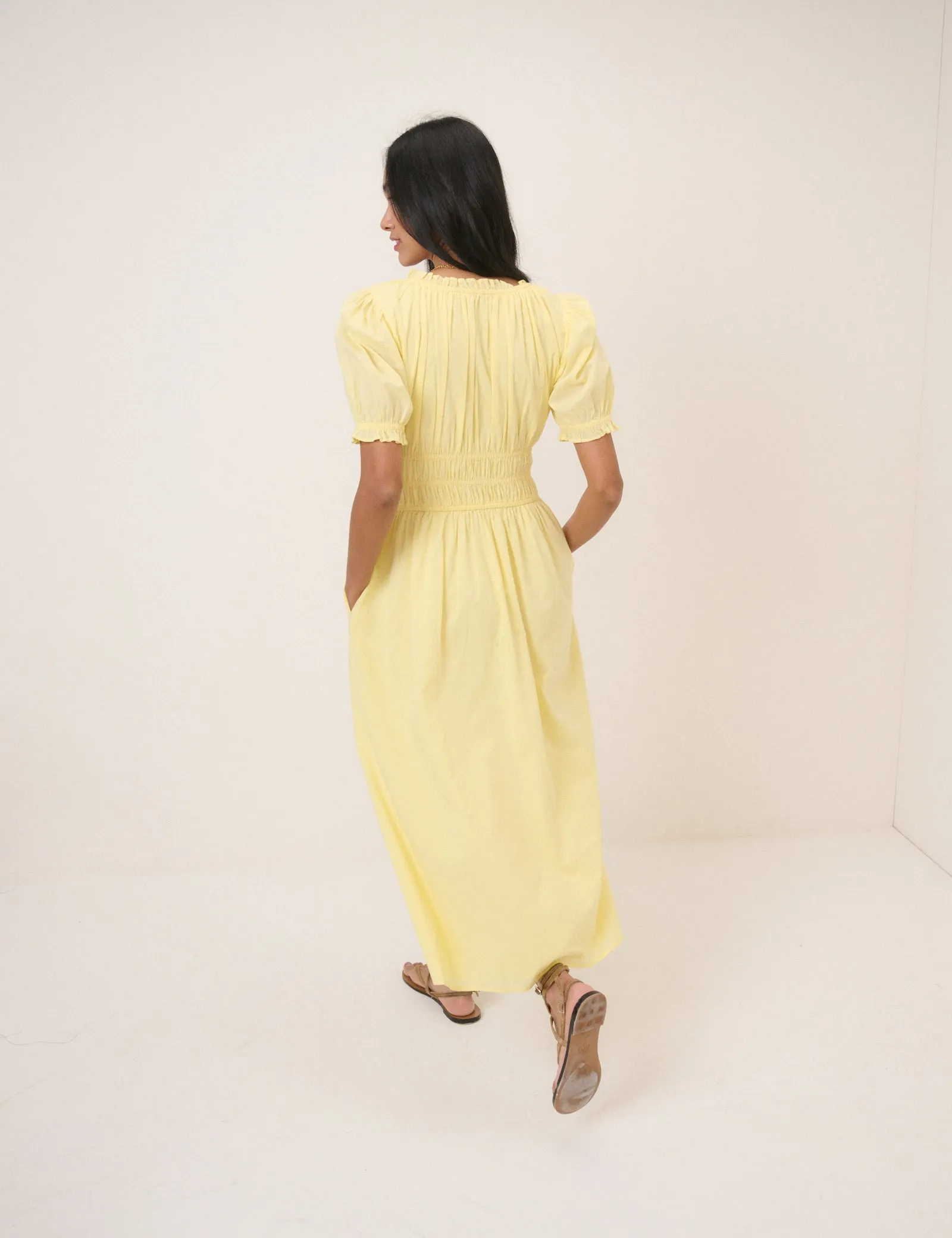 Butter Yellow Tula Midi Dress sold by Nobody's Child product image thumbnail 5