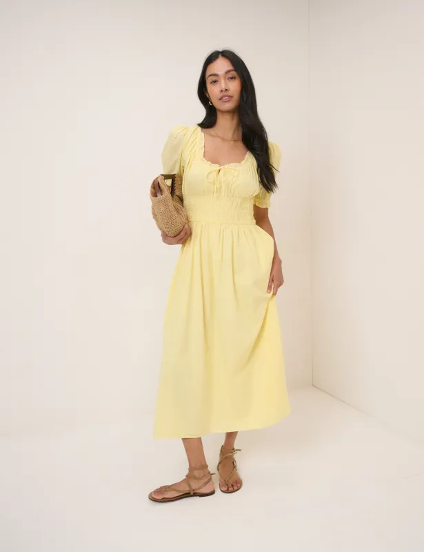 Butter Yellow Tula Midi Dress sold by Nobody's Child