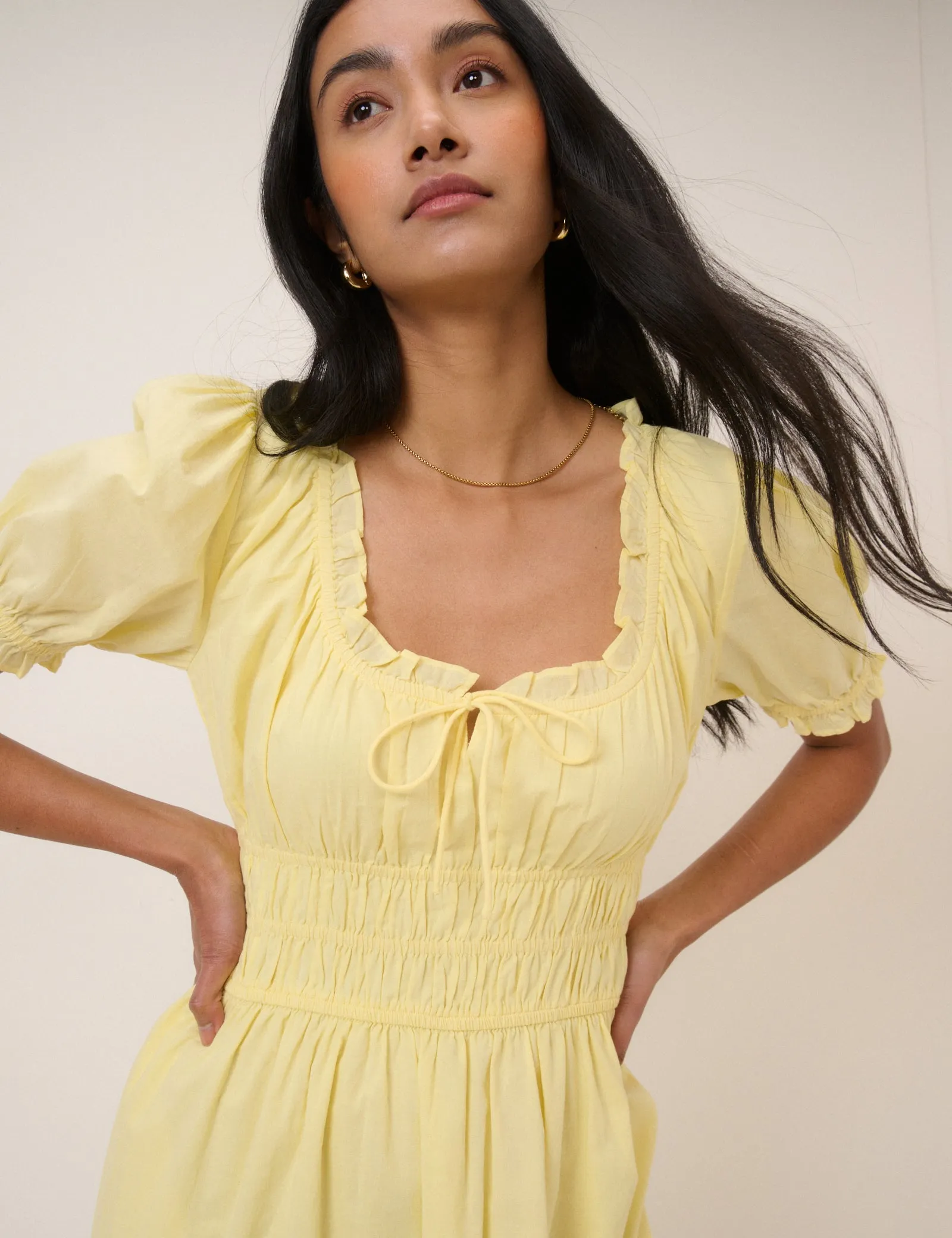 Butter Yellow Tula Midi Dress sold by Nobody's Child product image thumbnail 4