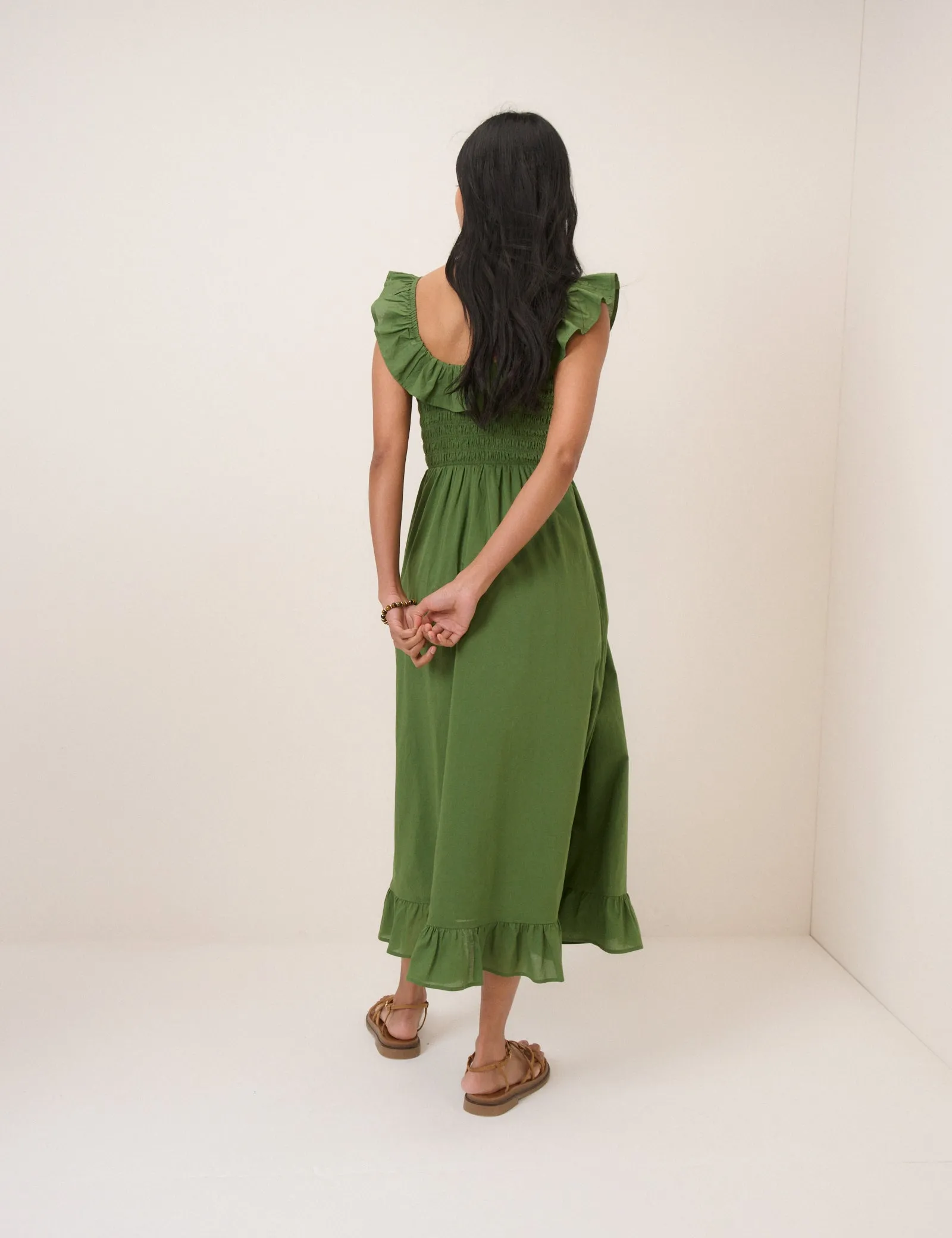 Green Ruffle Mona Midi Dress sold by Nobody's Child product image thumbnail 5