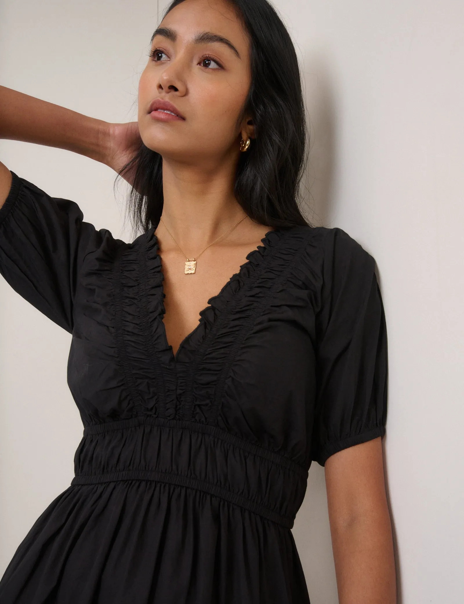 Black Tiered Madison Midi Dress sold by Nobody's Child product image thumbnail 3