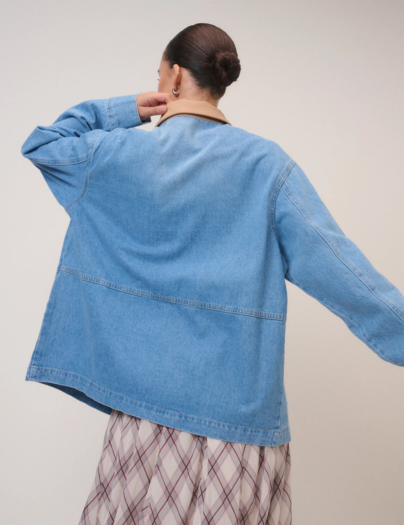 Blue Denim Cord Collar Jacket sold by Nobody's Child product image thumbnail 5