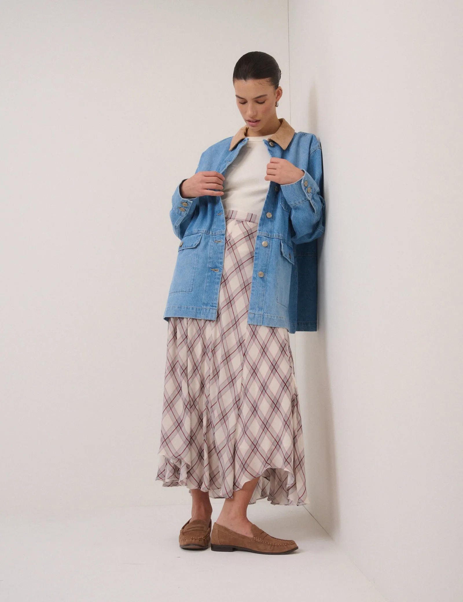 Blue Denim Cord Collar Jacket sold by Nobody's Child product image thumbnail 3