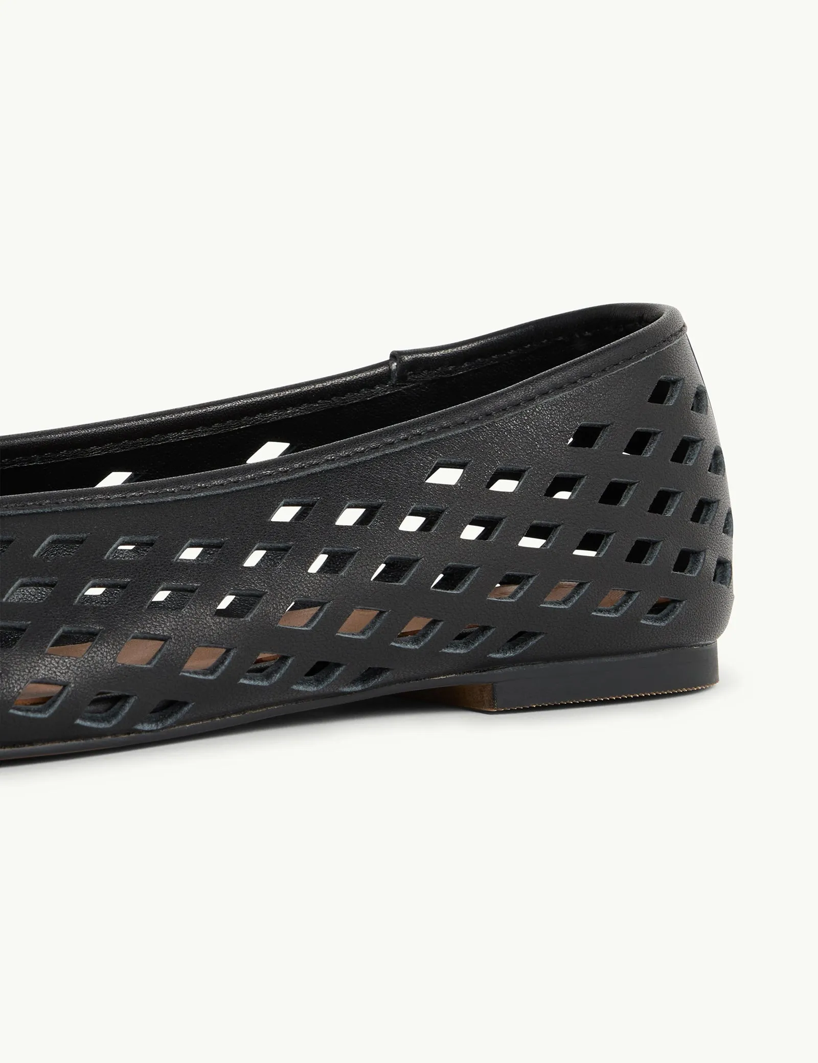 Black Leather Cut Out Ballerina Shoes sold by Nobody's Child product image thumbnail 4