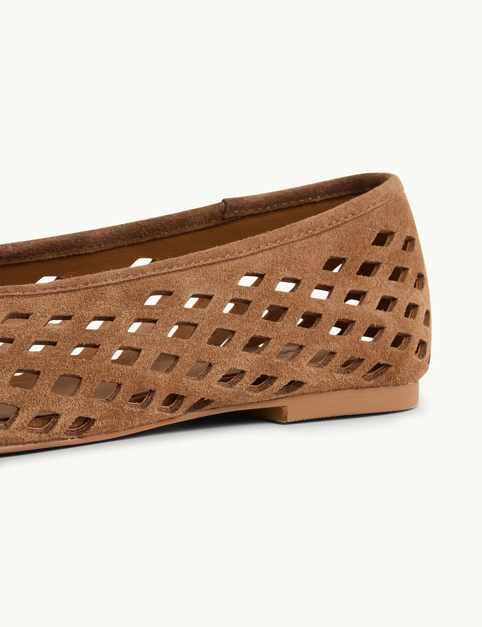 Brown Suede Cut Out Ballerina Flats sold by Nobody's Child product image thumbnail 3