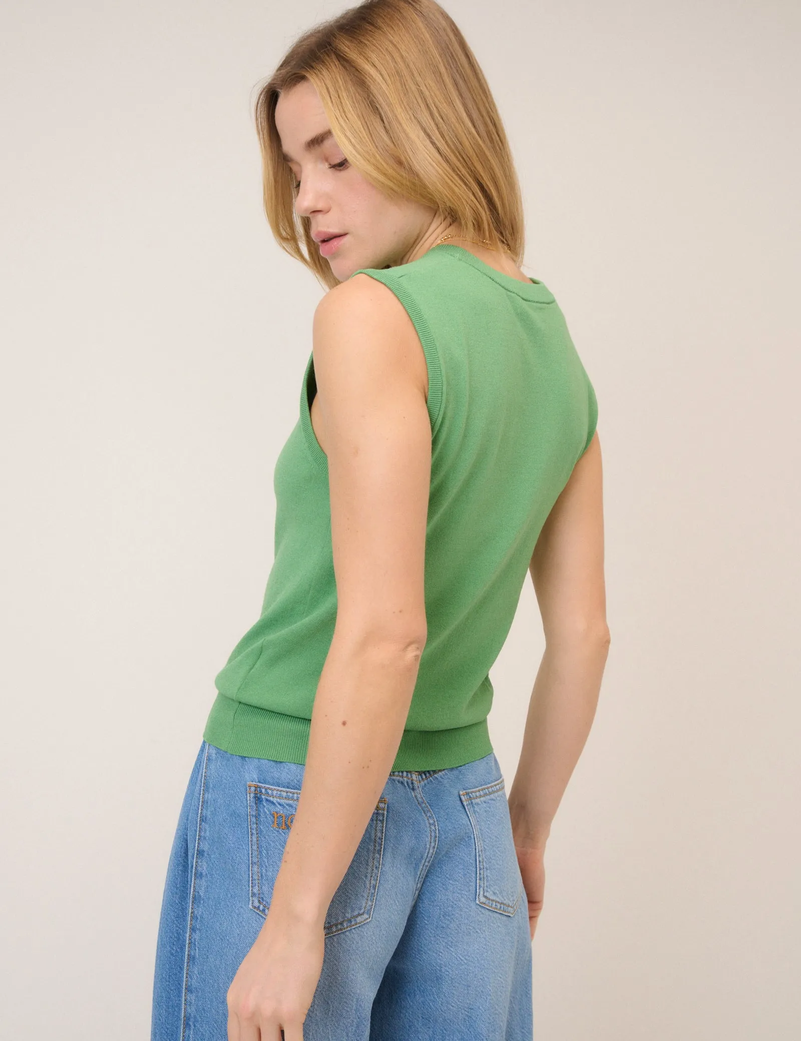 Green Crew Neck Vest sold by Nobody's Child product image thumbnail 5