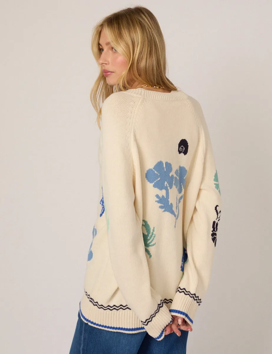 Cream Seascape Knitted Cardigan sold by Nobody's Child product image thumbnail 5