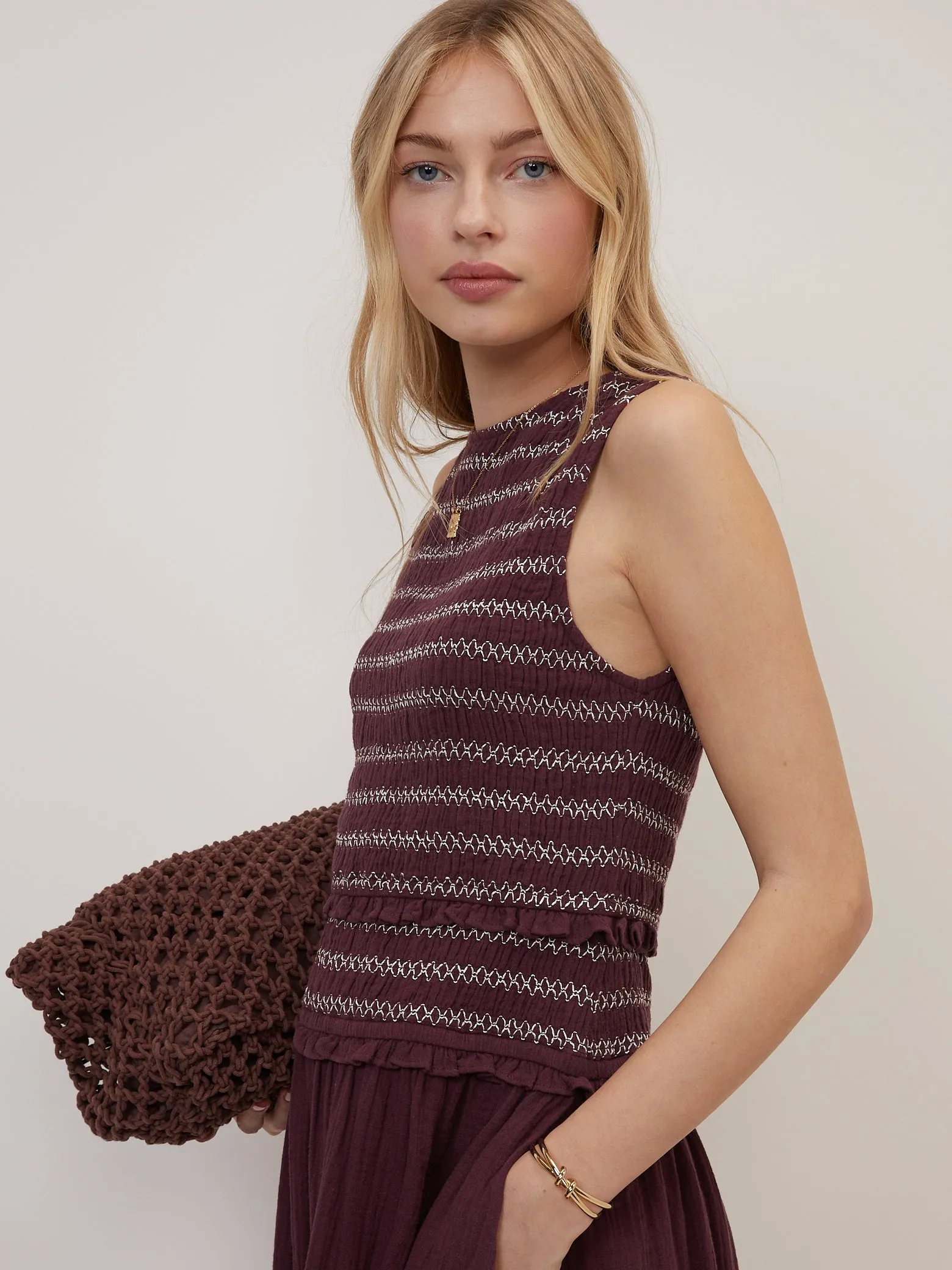 Purple Ruched Ingrid Midi Dress sold by Nobody's Child