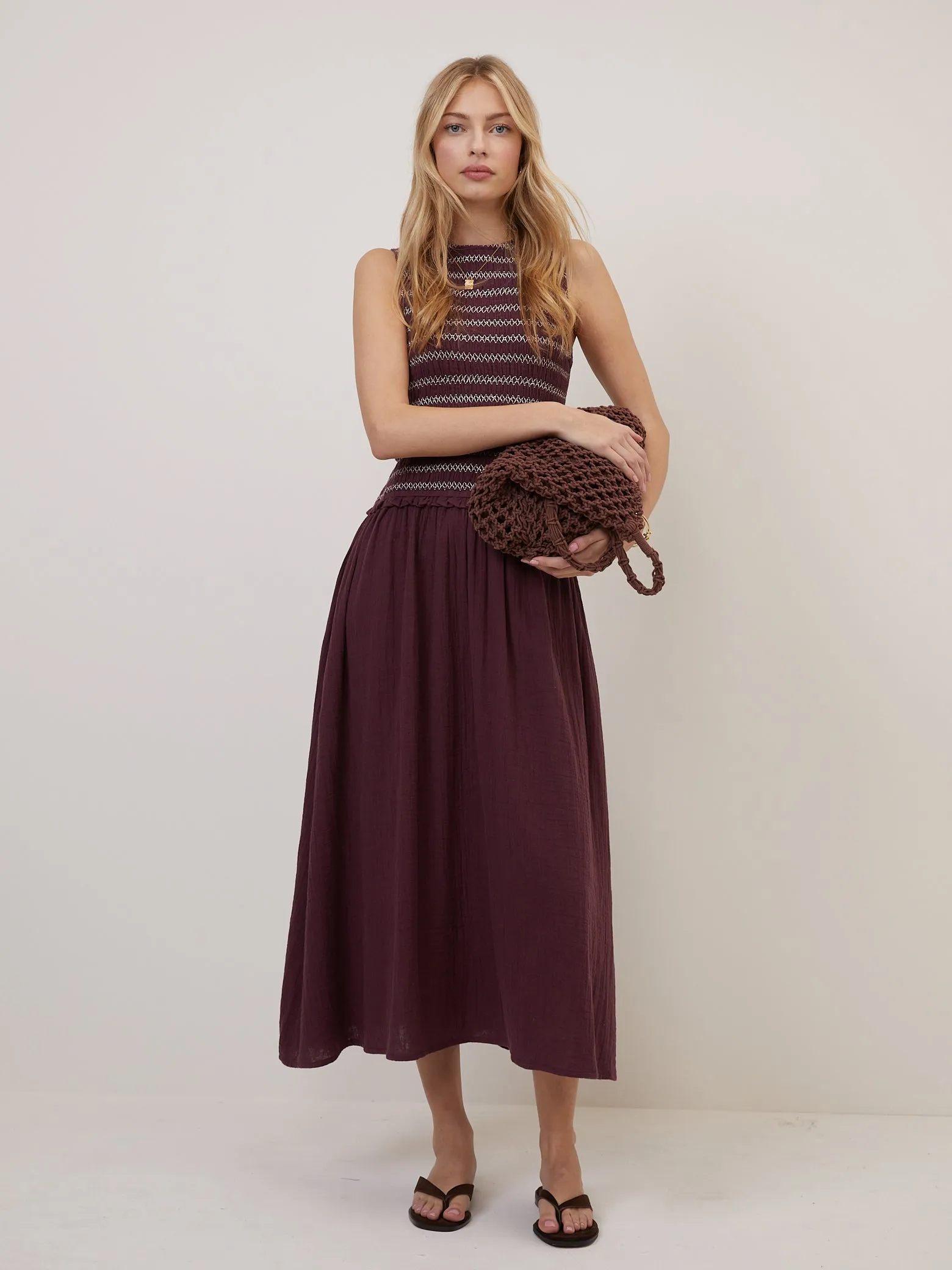 Purple Ruched Ingrid Midi Dress sold by Nobody's Child product image thumbnail 4