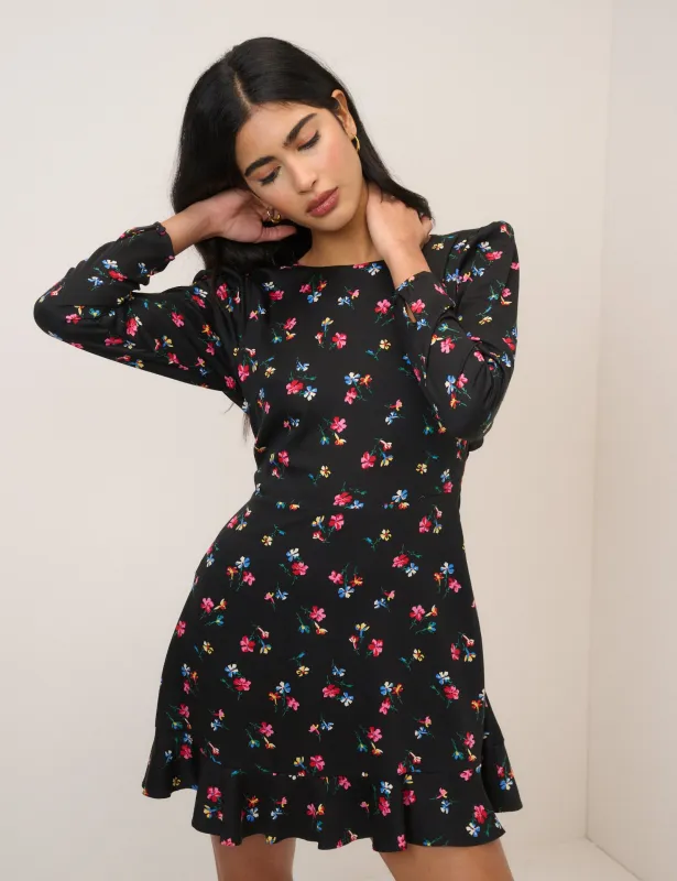 Black Floral Dylan Mini Dress sold by Nobody's Child