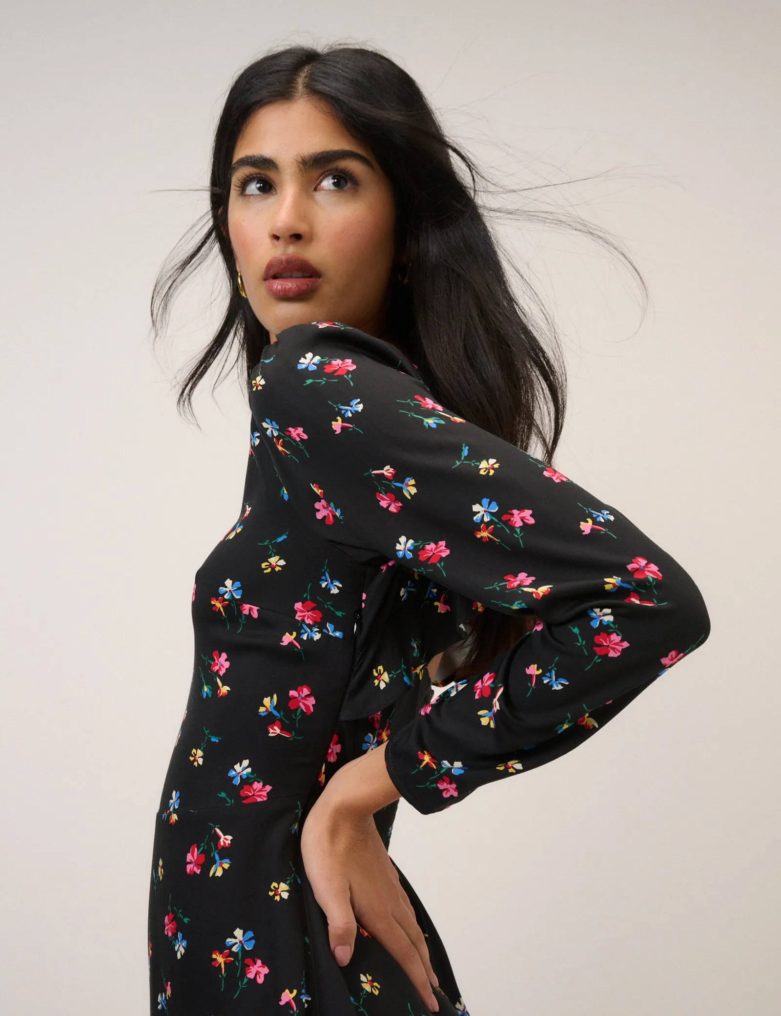 Black Floral Dylan Mini Dress sold by Nobody's Child product image thumbnail 2