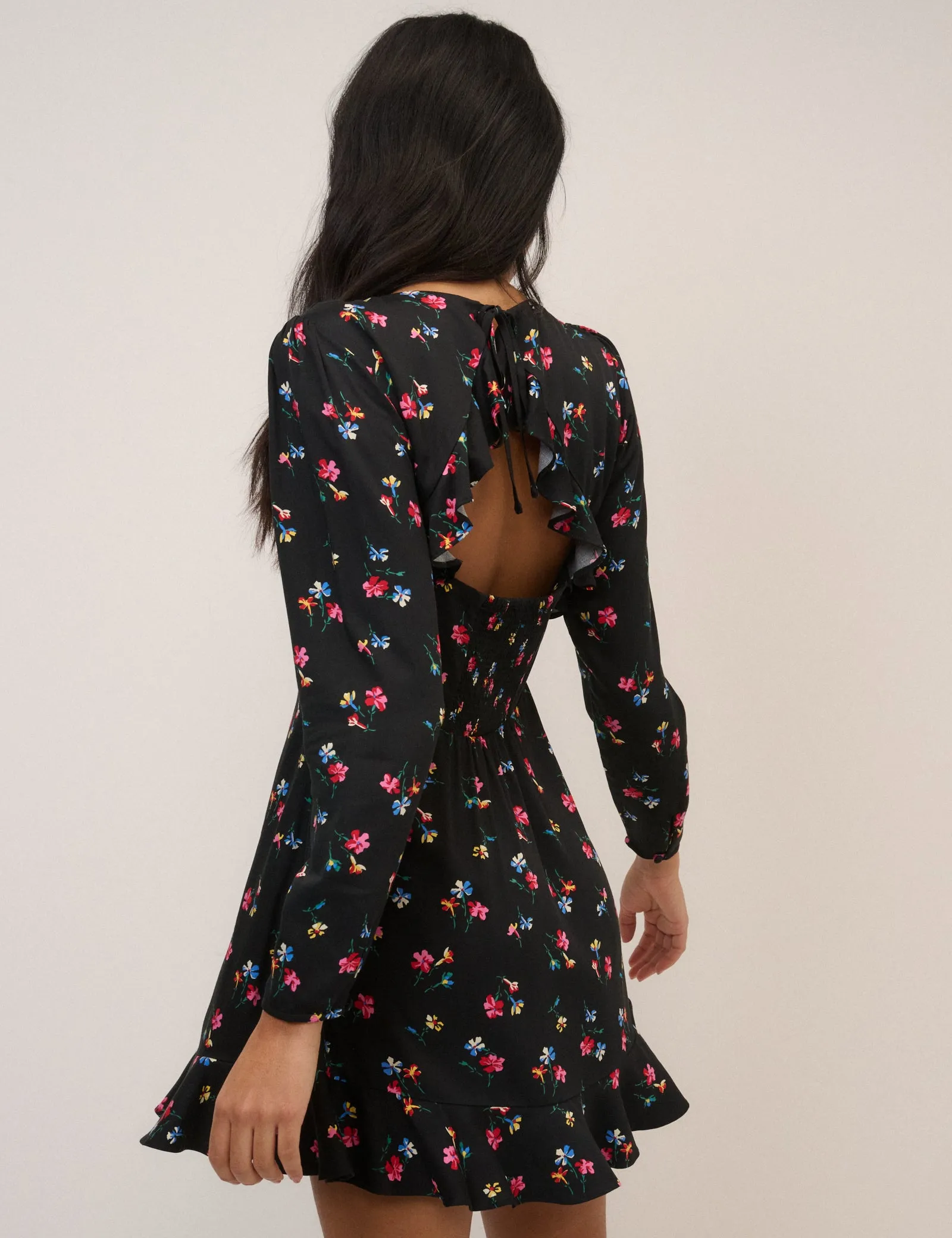 Black Floral Dylan Mini Dress sold by Nobody's Child product image thumbnail 5