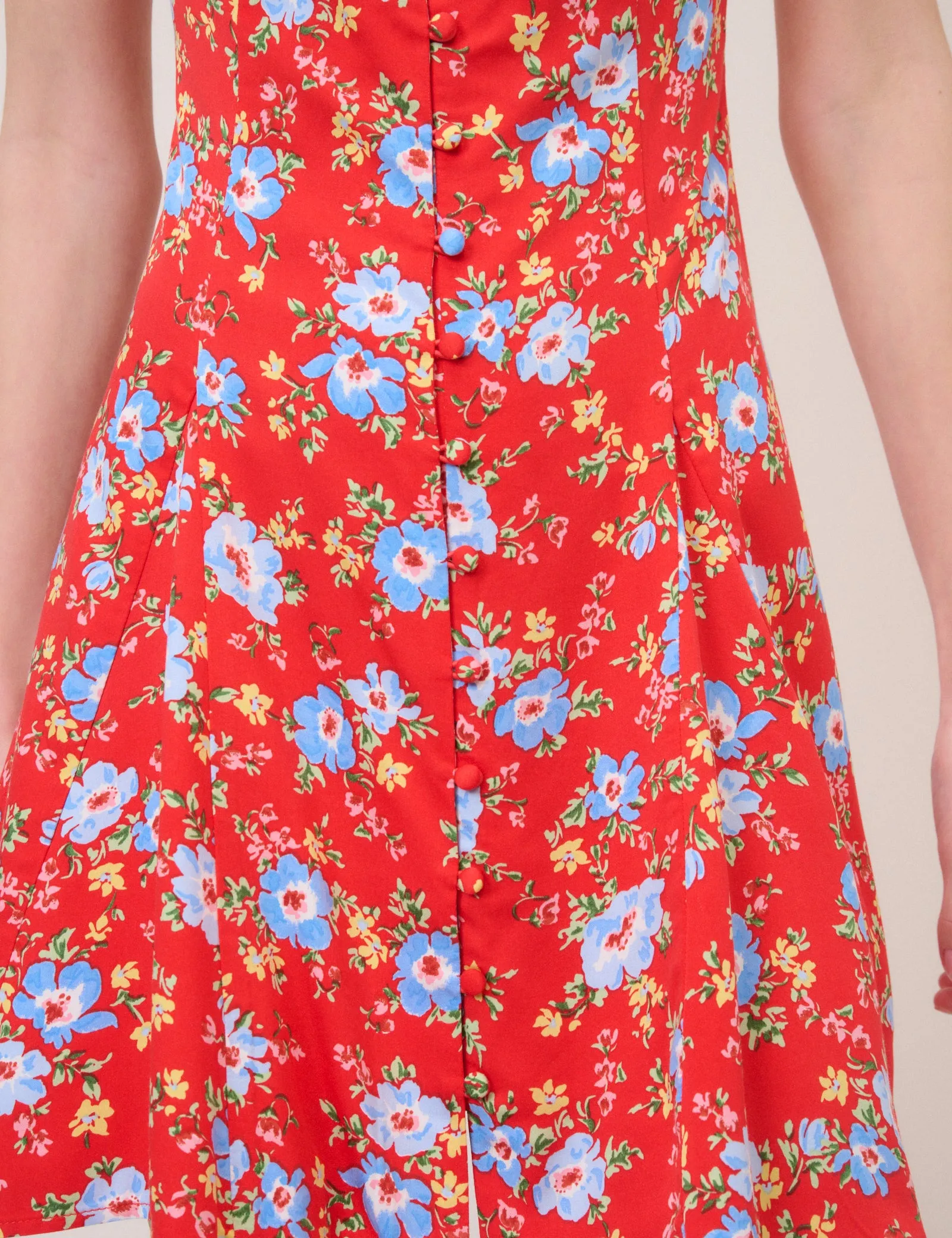 Red Floral Georgie Mini Dress sold by Nobody's Child product image thumbnail 3