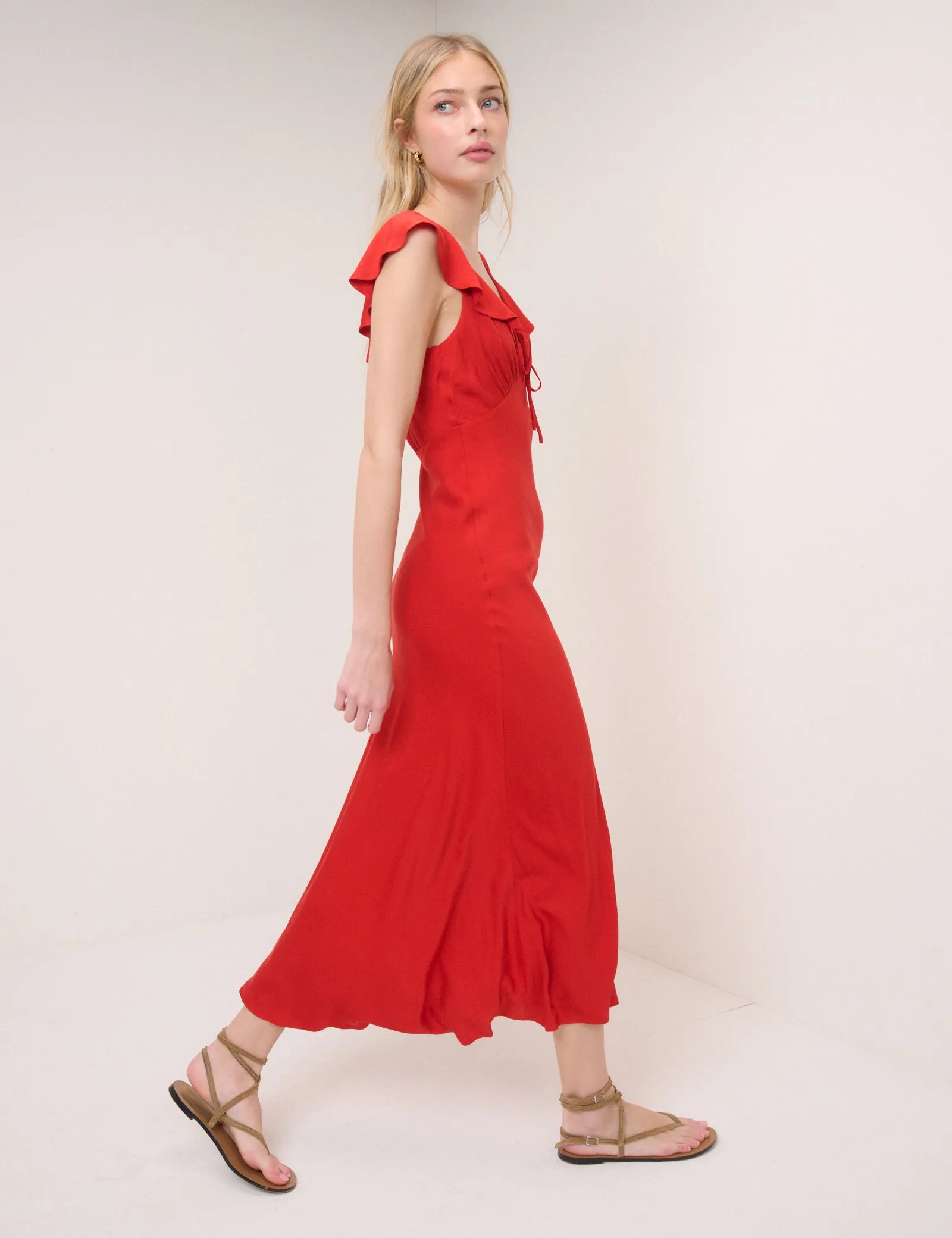 Red Cleo Midi Slip Dress sold by Nobody's Child product image thumbnail 5