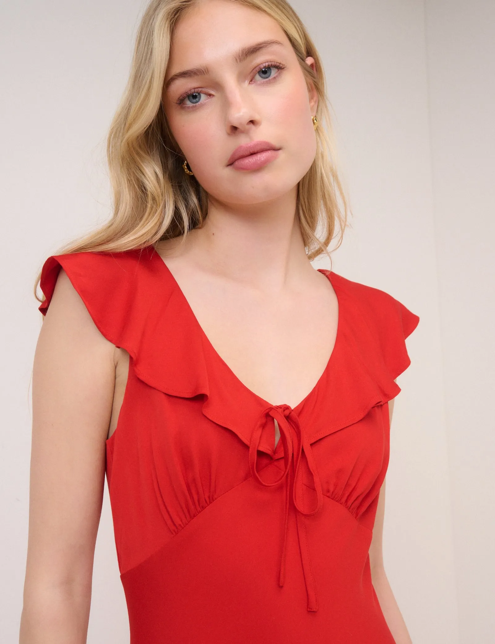 Red Cleo Midi Slip Dress sold by Nobody's Child product image thumbnail 4