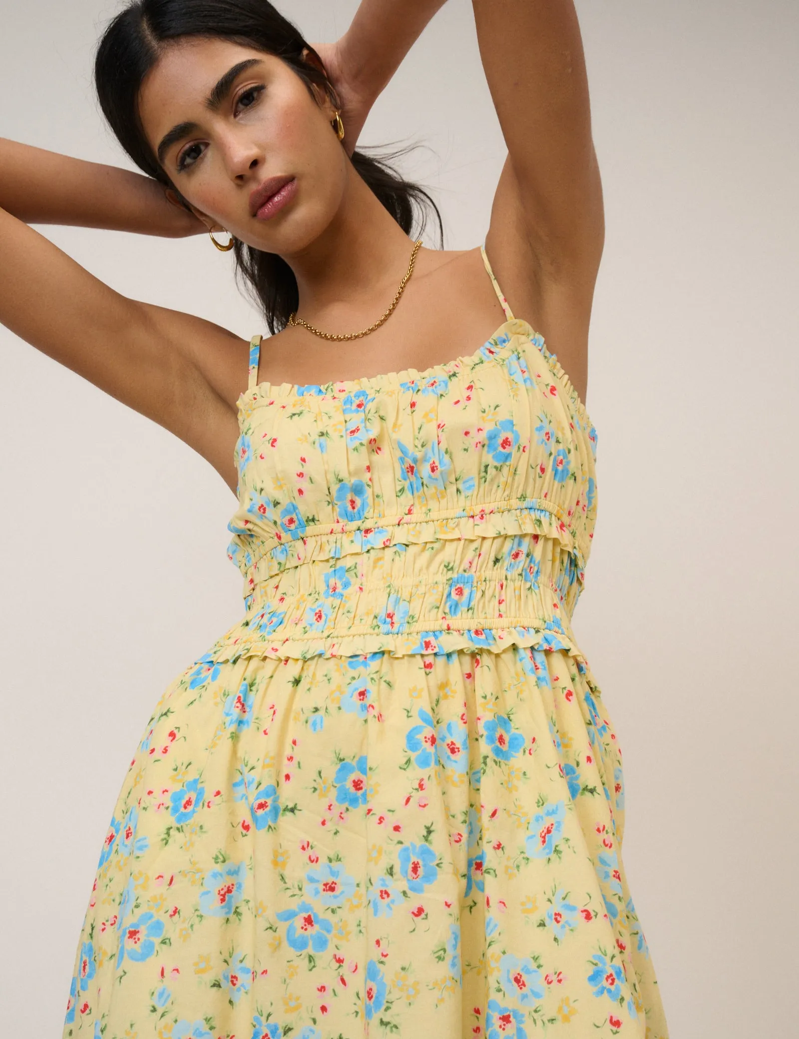 Yellow Floral Alina Midi Dress sold by Nobody's Child product image thumbnail 3