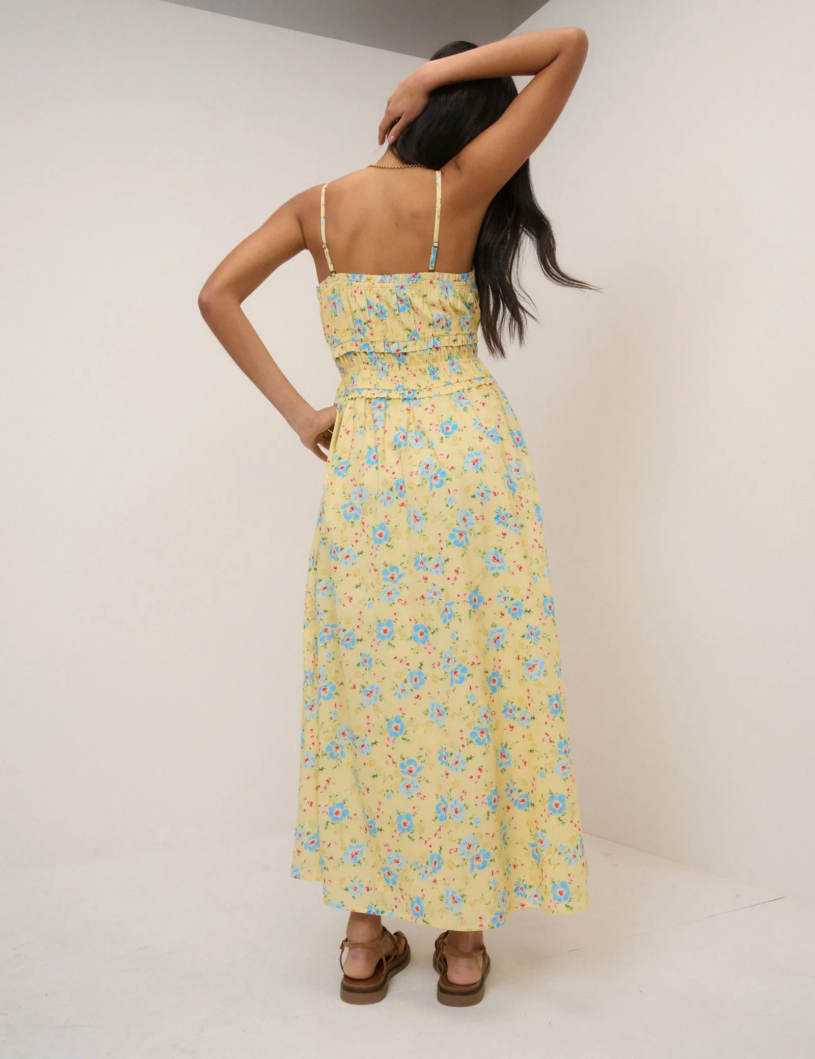 Yellow Floral Alina Midi Dress sold by Nobody's Child product image thumbnail 5