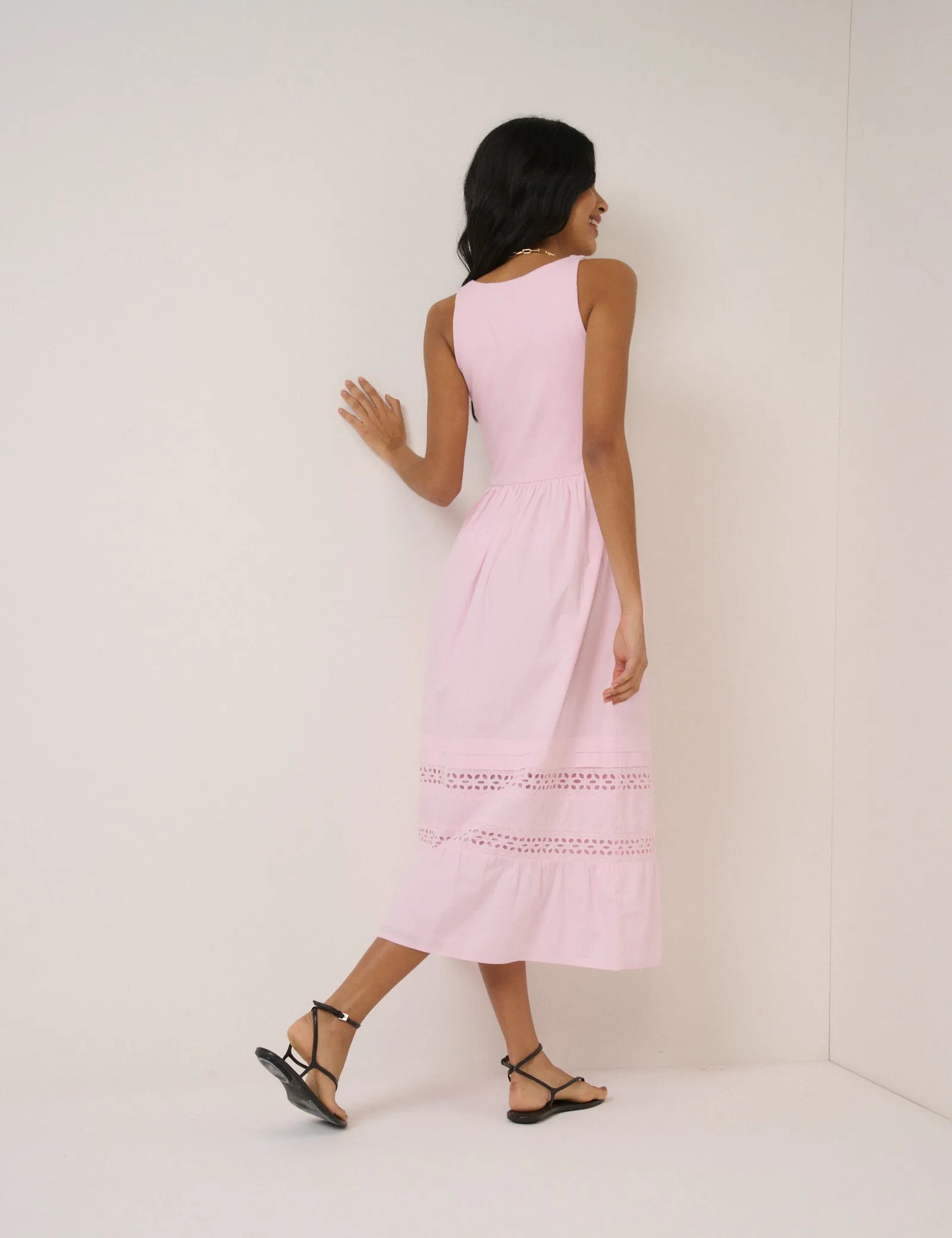 Pink Scoop Neck Everleigh Midi Dress sold by Nobody's Child product image thumbnail 5